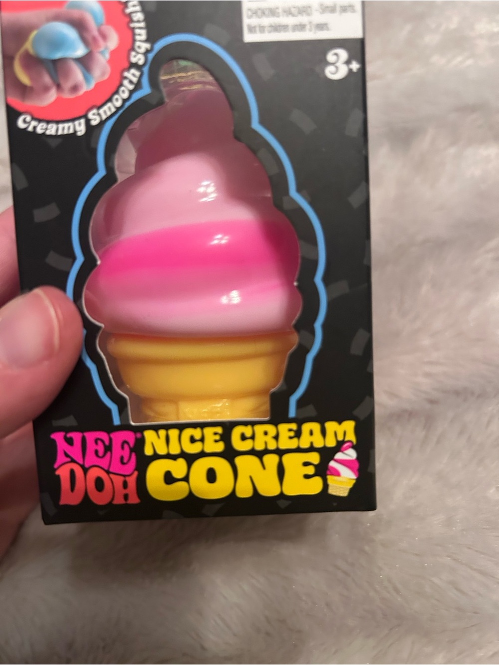 NeeDoh Nice Cream Cone Toy - Pink, White & Yellow